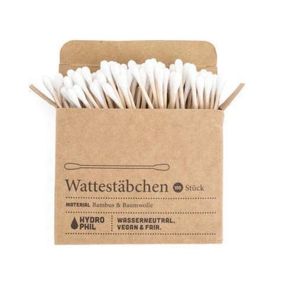 Hydrophil Cure oreilles Bâtonnets ouatés Biodégradables en Bambou et Coton bio x100